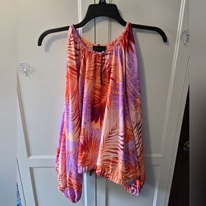 BOLD Elements Orange and Purple Women's Blouse Cold Shoulder Sz 2X